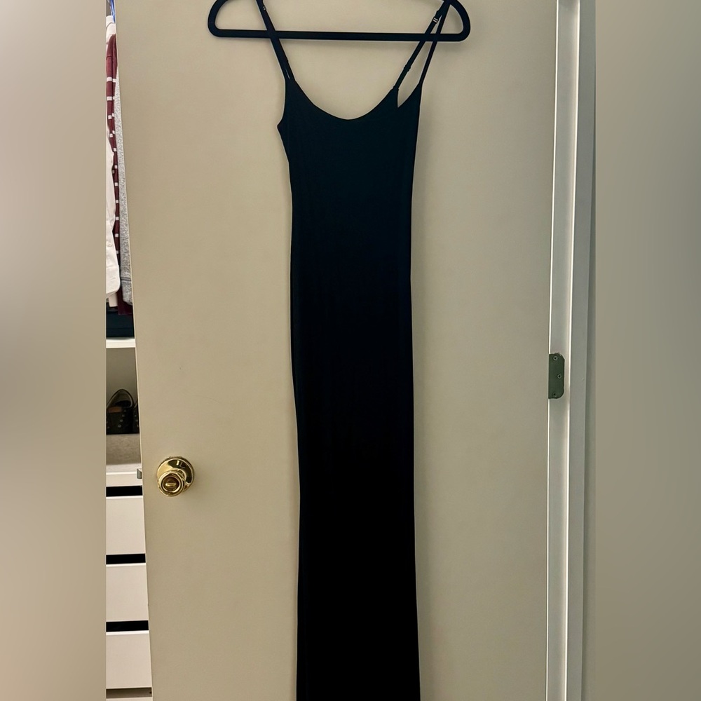 SKIMS Black Lounge Maxi Dress